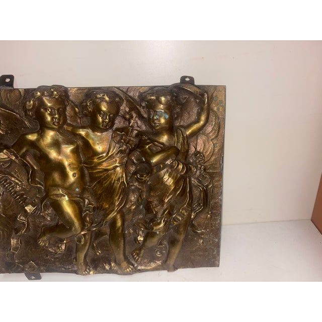 Antique Bronze Plaque with Cherubs, 1900 For Sale - Image 6 of 10
