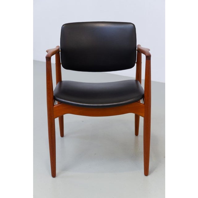 Erik Buch Danish Teak Captains Chair by Erik Buch for Ørum, 1960s For Sale - Image 4 of 18