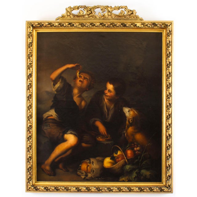 After Bartolome Esteban Murillo, Grape and Melon Eaters, Oil on Canvas, Framed For Sale - Image 14 of 15