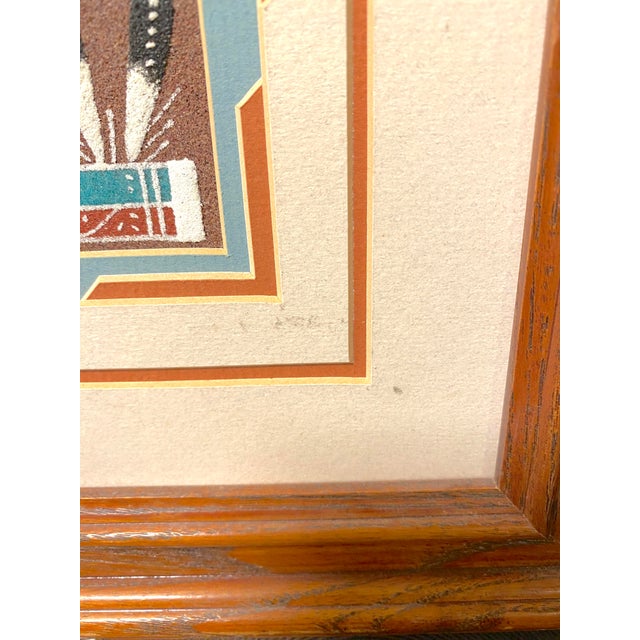 1990s Rosabelle Ben Navajo Sand Painting Diné Native American Art Shiprock, New Mexico For Sale - Image 9 of 11