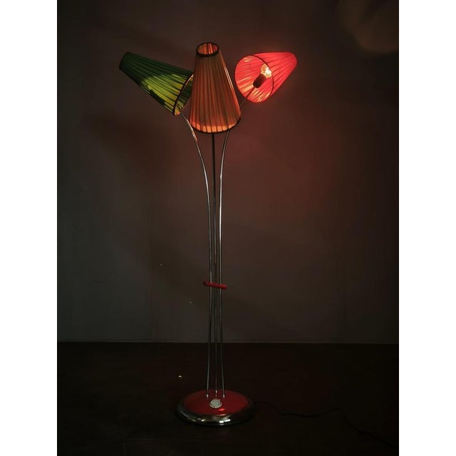 German Adjustable Three-Light Floor Lamp, 1960s For Sale - Image 3 of 16