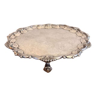Antique Victorian Silver-Plated Tray, 1860 For Sale