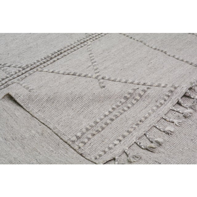 2000 - 2009 Moroccan Beni Ourain Hand Knotted Wool Rug, 9x12 For Sale - Image 5 of 6