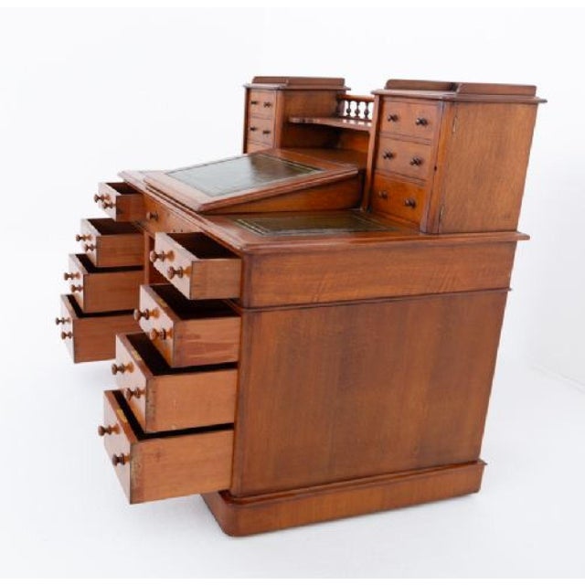 Antique Victorian Dicken's Desk in Oak, 1860 For Sale - Image 3 of 10