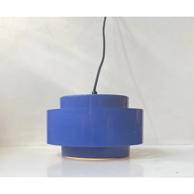 Danish Modern Blue Juno Hanging Lamp by Jo Hammerborg for Fog & Mørup, 1960s For Sale - Image 6 of 6