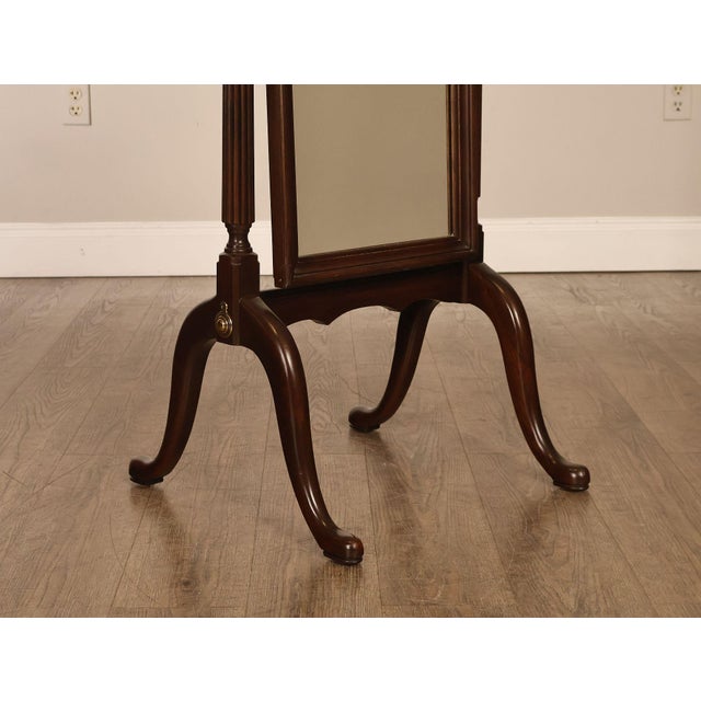 Ethan Allen Ethan Allen Georgian Court Cherry Cheval Floor Mirror For Sale - Image 4 of 18