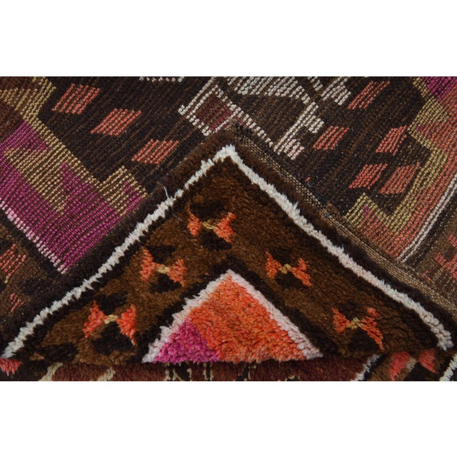 Textile 1970s Vintage Handmade Wool Cotton Red Runner Rug For Sale - Image 7 of 11