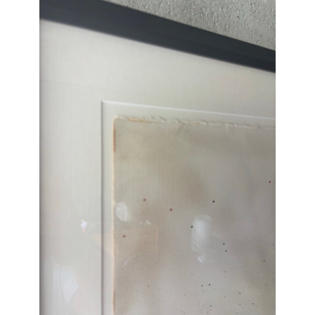 Mid-Century Modern Large Vintage Abstract Watercolor - Mid-Century Modern Framed Art, Signed For Sale - Image 3 of 8