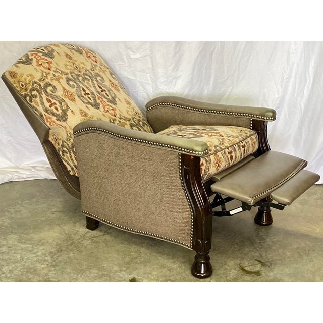 Bradington Young Leather & Ikat Print Upholstery Mayes 3Way Reclining