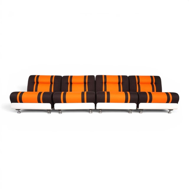 Mid-Century Modern Space Age Concha Modular 4-Seater Sofa by Jo Otterpohl for Cor, 1970, Set of 4 For Sale - Image 3 of 18