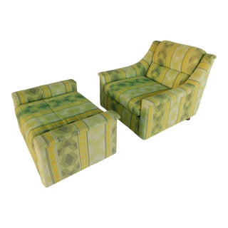 Mid-Century Modern Club Chair & Ottoman by Selig of Monroe For Sale