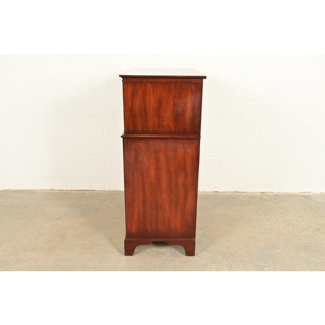 Henredon Georgian Flame Mahogany Highboy Dresser, Circa 1950s For Sale - Image 14 of 16