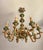 Rococo Vintage Louis XV Silvered Gold-Plated Leaf Carved Wood Eight Light Chandelier with Floral Motifs, Italy, 1920s, Set of 2 For Sale - Image 3 of 18
