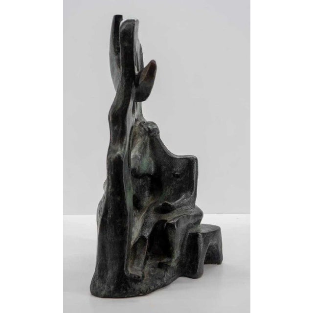 Unknown, Woman In The Moonlight at the Window Latin American Bronze Modernist Sculpture, 1985 For Sale - Image 12 of 13