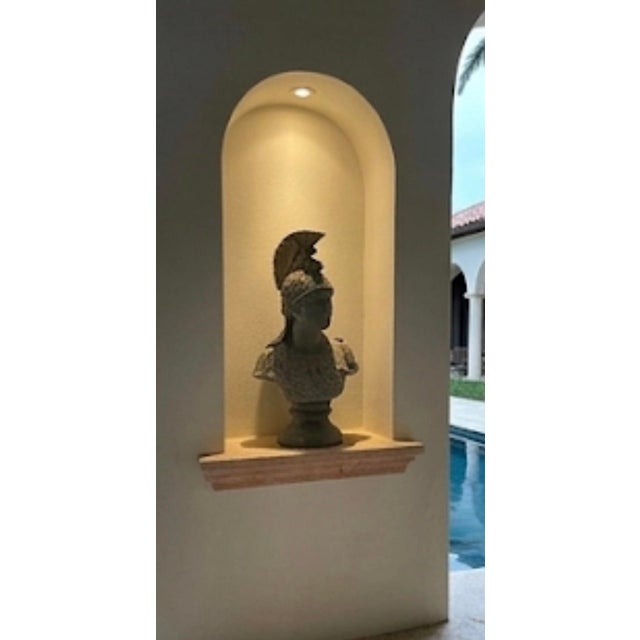 Neoclassical Style Cast Iron Bust of a Roman Warrior For Sale - Image 9 of 12