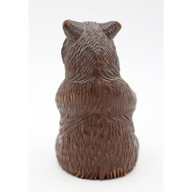 Late 19th Century Late 19th Century Swiss Black Forest Seated Bear With Copper Bowl For Sale - Image 5 of 6