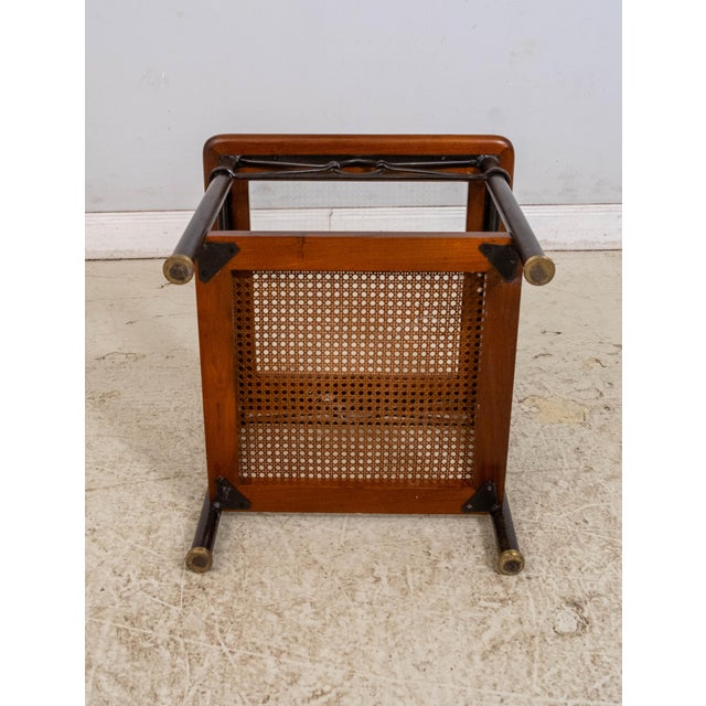 Grange Cherry Square Glass Inset Side Table For Sale - Image 10 of 11