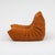 Ligne Roset Ligne Roset Togo Fireside Chair and Ottoman in Electric Orange Waffle Fabric For Sale - Image 4 of 16