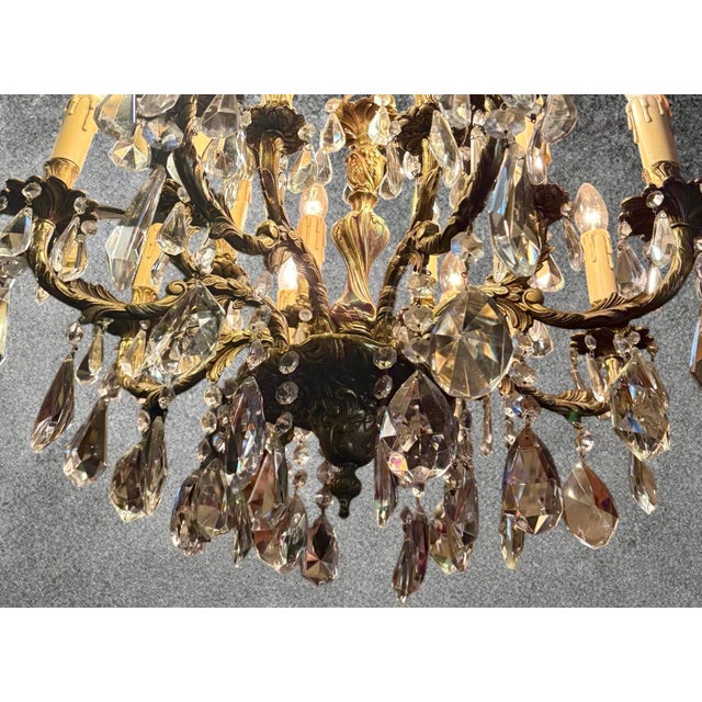 Antique French Louis XV Crystal Chandelier, 1890s For Sale - Image 14 of 16