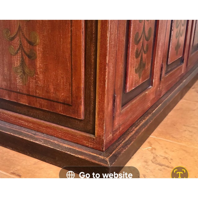 1980s 1980s The San Miguel: Hand-Stenciled Tuscan Rustic Credenza by Dupuis For Sale - Image 5 of 11