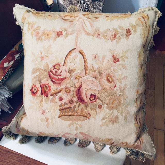 French Aubusson Tapestry Pillow Chairish