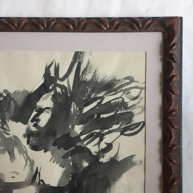 Vintage Original Nude Male Watercolor Painting For Sale - Image 4 of 6