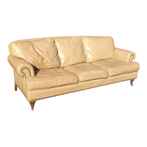 Sink Into the Supple, Cream-Colored Leather of the Liz Claiborne Sofa