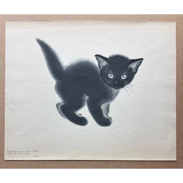 Up for sale is this vintage print from a 1943 collection by acclaimed illustrator Clare Turlay Newberry. It is matted in a...