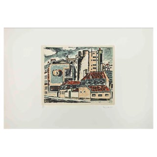 Orfeo Tamburi, View of Paris, 1970s, Etching For Sale