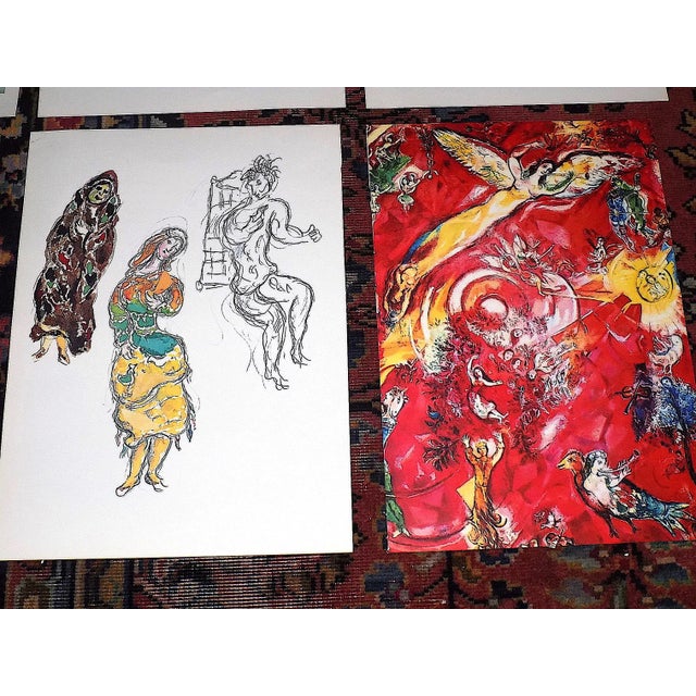 1970s Vintage Mid 20th Century Abstract Marc Chagall Lithographs - Set of 6 For Sale - Image 5 of 8