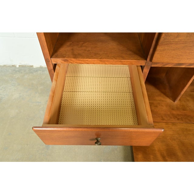 Ethan Allen American Colonial Solid Maple Secretary Desk Hutch Top or Wall Unit, Circa 1970s For Sale - Image 9 of 16