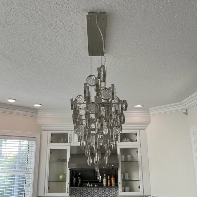 2020s Eurofase Trento 55” Champagne Silver 15-Light Oval Chandelier For Sale - Image 5 of 10