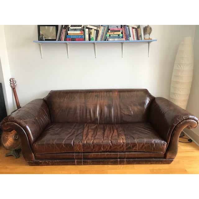 Anthropologie Chocolate Leather Cotswold Sofa Chairish