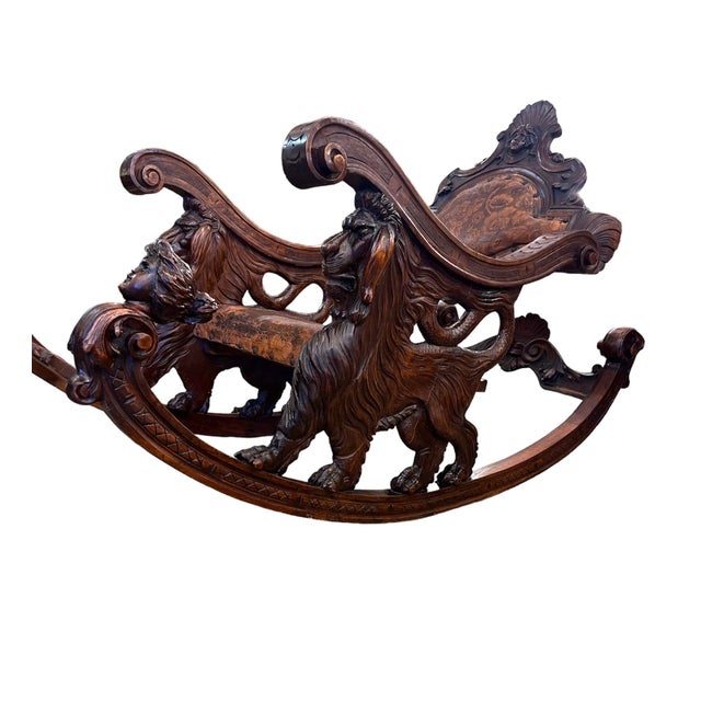 Antique Venetian Italian Circa 1850 Hand Carved Fruitwood Leather ...