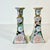 1980s Vintage Chinoiserie Boho Chic Hollywood Regency Peony Candleholders - A Pair. For Sale - Image 6 of 10