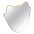 1950s Gio Ponti Style Mid-Century Modern Brass Shield Shaped Italian Wall Mirror For Sale