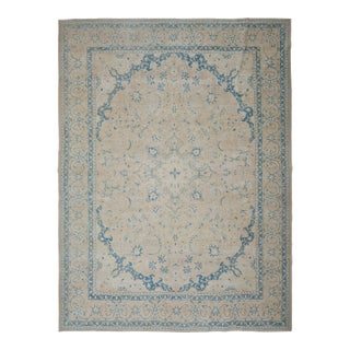 1970s Vintage Persian Handmade Wool Cotton Orange Area Rug For Sale