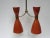 - Italian diabolo pendant, 1950s - Made in brass and brown/orange lacquered aluminum - 4 lightbulb sockets, 2 in the top...