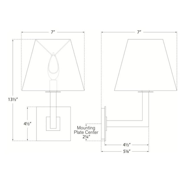Modern Studio VC for Visual Comfort Signature Architectural Wall Sconce in Brushed Steel with Linen Shade For Sale - Image 3 of 5