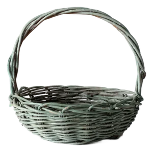 Vintage Green Painted Gathering Basket