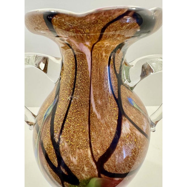 1980s Double-Illustrated Vase with Crystal Levers Based on the Classic Amphora Shape by Mauro Rosso for Lorenzo Kasparie For Sale - Image 5 of 7
