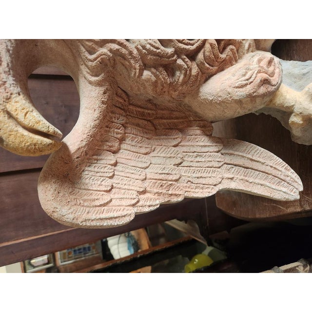 Blue 16th Century Limestone Two-Headed Eagle For Sale - Image 8 of 12