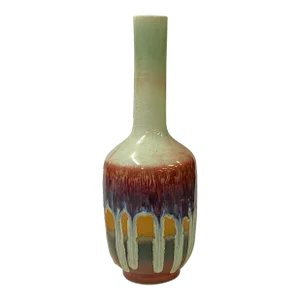 Chinese Ware Mixed Red Flame Glaze Ceramic Vase Display Art