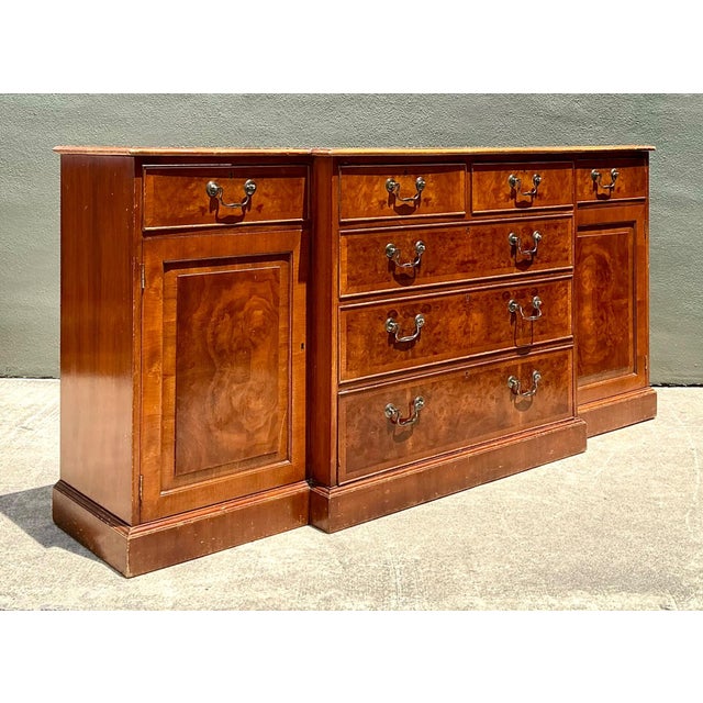 Mid-Century Modern Vintage Flame Mahogany Sideboard Cabinet For Sale - Image 3 of 14
