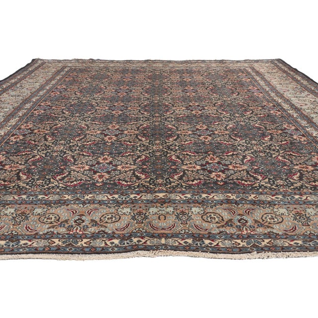 Victorian Mid 20th Century Mid 20th Century Vintage Persian Mashhad Rug - 08'05 x 11'02 For Sale - Image 3 of 9
