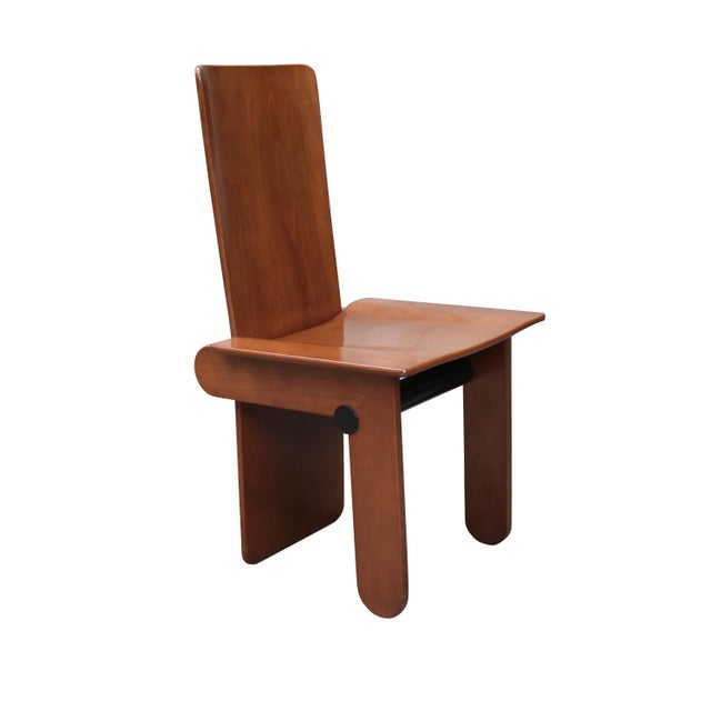 Wood Set of Six Modernist Dining Chairs by Carlo Scarpa for Gavina For Sale - Image 7 of 10