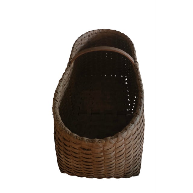Farmhouse Late 20th Century Antique Gathering Basket For Sale - Image 3 of 4