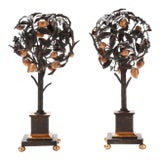Pair of Italian Gilt and Mixed Metal Lemon Topiaries Quantity For Sale