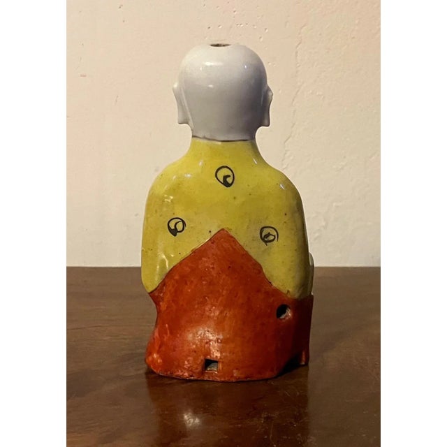 19th Century Antique 19th Century Chinese Export Porcelain Ho Ho Boy Joss Stick Figure for Incense For Sale - Image 5 of 13