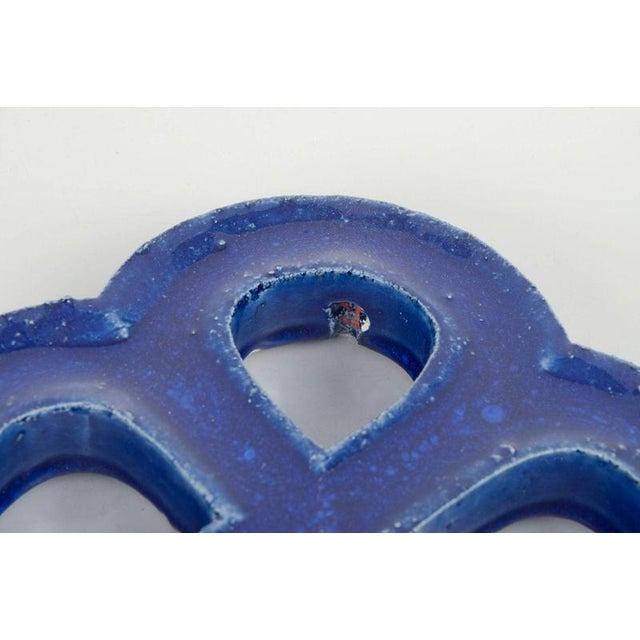 Deep Blue Glazed Stoneware Wall Relief from Gustavsberg, 1960s For Sale - Image 3 of 5